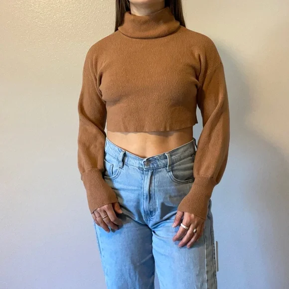 Forever 21 Sweaters Brown Cropped Forever Turtleneck Poshmark